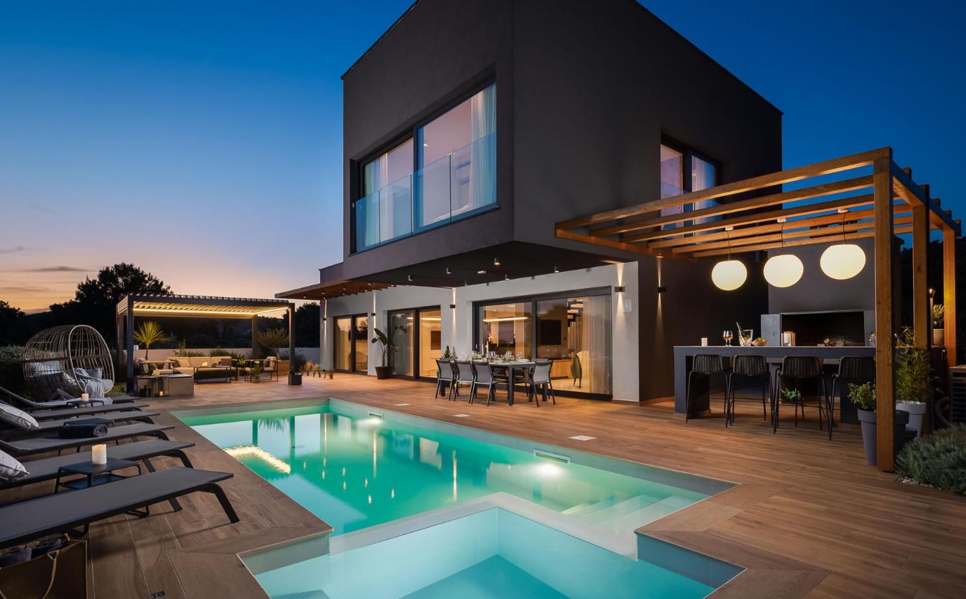 Luxury Indigo With Swimming Pool, Sauna&jacuzzi In Kanica - Rogoznica Willa Sevid